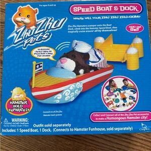 Speed Boat & Dock Playset - Red and Blue